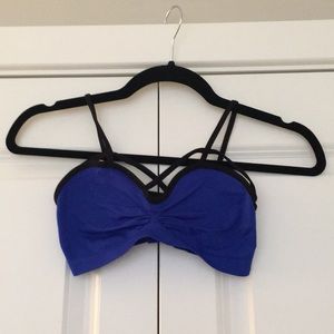 Suzette blue and black bralette.